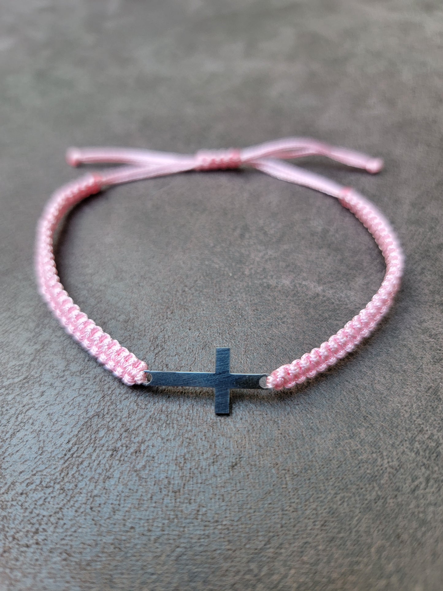 hand-woven Cross bracelet - Stainless Steel