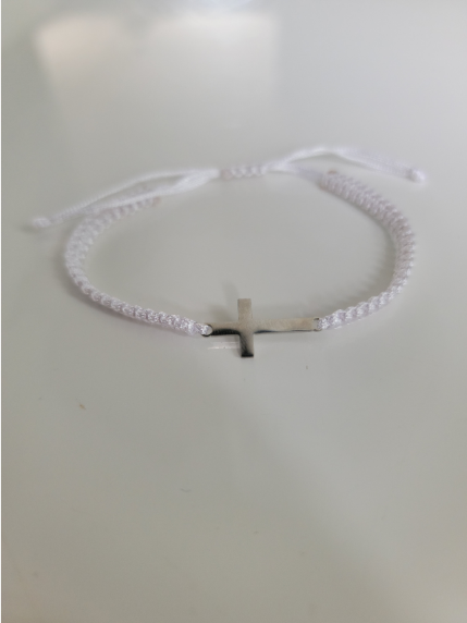 hand-woven Cross bracelet - Stainless Steel