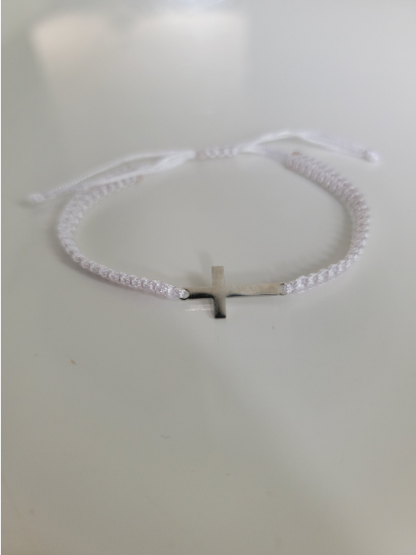 hand-woven Cross bracelet - Stainless Steel