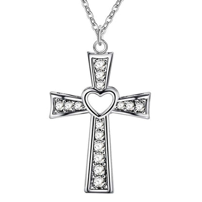 Heart Cross Necklace