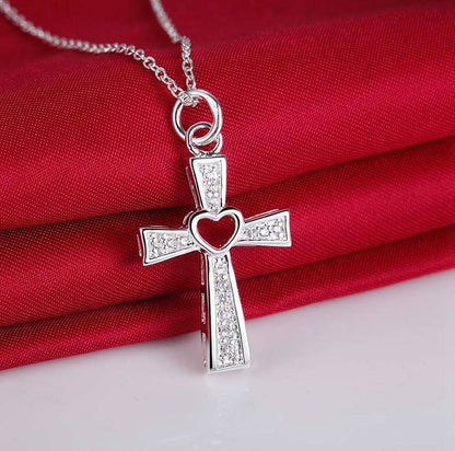 Heart Cross Necklace