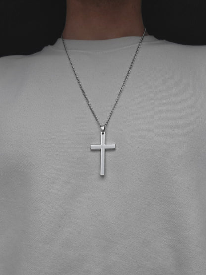 Cross pendant necklace - stainless steel